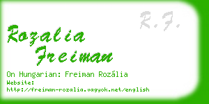 rozalia freiman business card